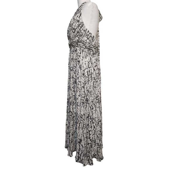 Y2K Spiegel Black/White Print Halter Maxi Dress Size 10 Formal-Wedding Wear - Picture 2 of 8